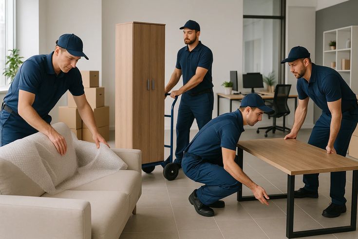 Déménageurs YOLO à l'intérieur d'un logement